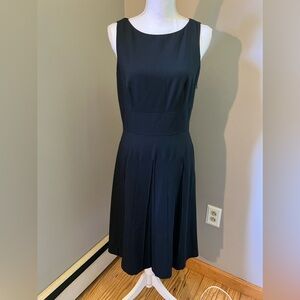 Ann Taylor Pleated Classic Black Dress Size 6
